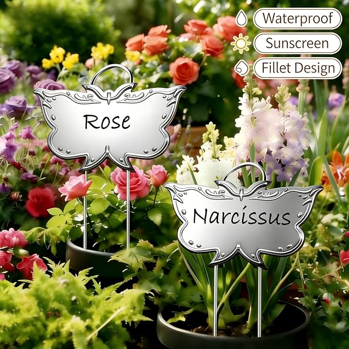 Metal Plant Labels 11in Tall 30 Pack Silver Outdoor Waterproof Garden Label Large Garden Seed Stake Tags for Flowers Fruits and Vegetables