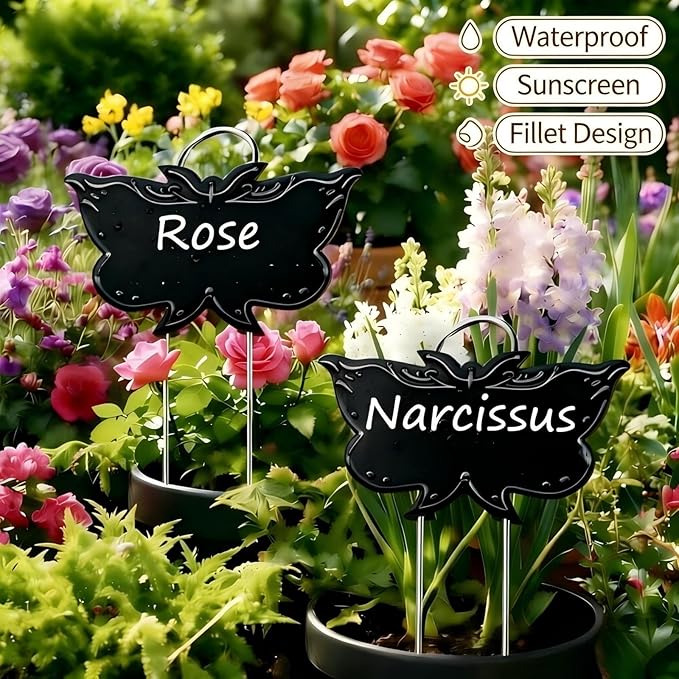Metal Plant Labels 11in Tall 30 Pack Black Outdoor Waterproof Garden Label Large Garden Seed Stake Tags for Flowers Fruits and Vegetables