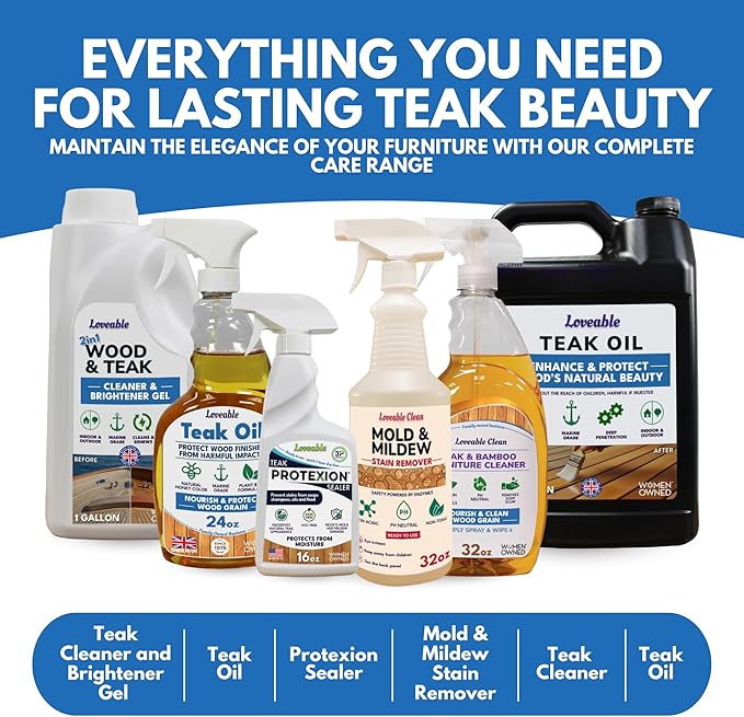 EcoDecors Loveable 2 in 1 Wood & Teak Cleaner and Brightener Gel, 1 L, for Outdoor Use, Cleans, Renews, and Refreshes Outdoor Wood - 2 Pack