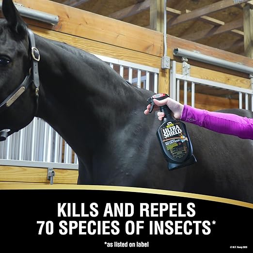 Absorbine UltraShield EX 32oz Sprayer Insecticide, Kills & Repels Flies, Mosquitoes, Ticks, Fleas, Lice, Use on Horses, Dogs, Premises