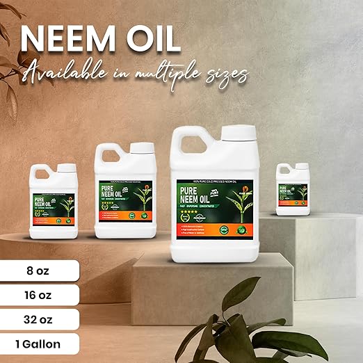 100% Pure Cold-Pressed Neem Oil – Multi-Purpose Natural Neem Oil Extract (16OZ)