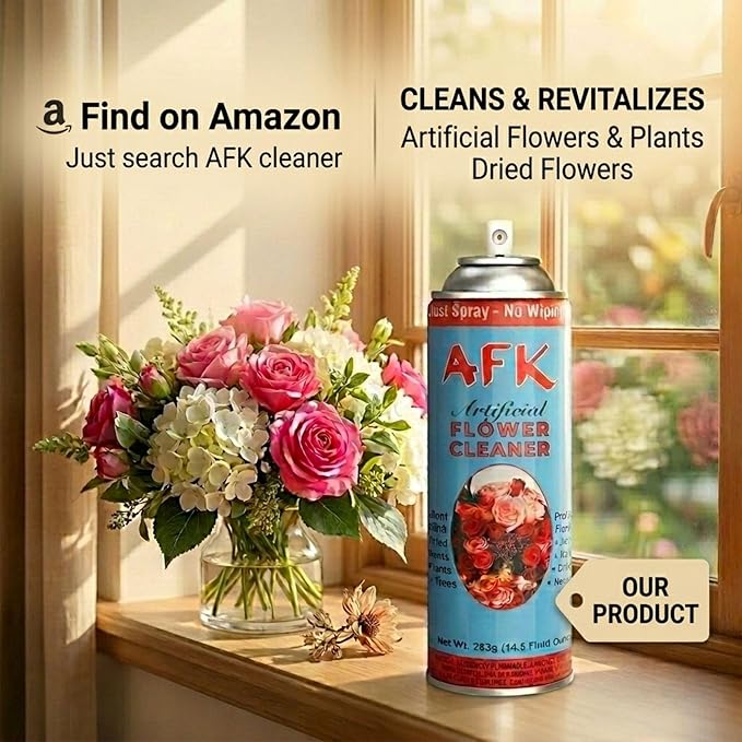 Larksilk Silk Flower Cleaner Spray for Artificial Plant & Flowers - Dust Remover Aerosol Spray for Fake Plants,Leaves & Décor - Artificial Plant Cleaner Spray No Wipe Finish, Silk Plant Cleaner Spray