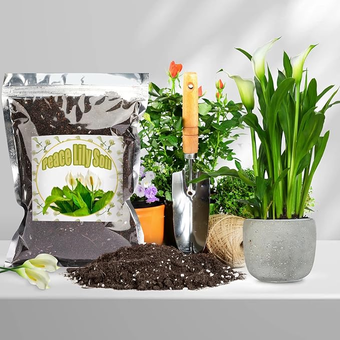 Doter Organic Peace Lily Soil Mix 2qt, Indoor Plants Potting Mix for Planting, Growing, or Repotting Peace Lily Plants, Grow Healthy houseplants Indoors