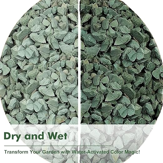 18 lbs Succulent and Cactus Bonsai Pebbles, 6-9mm Decorative Landscaping Stones Natural Garden Gravel Rocks for Indoor Outdoor Plants Aquariums DIY, and Gardening Top Dressing, Green Zeolite