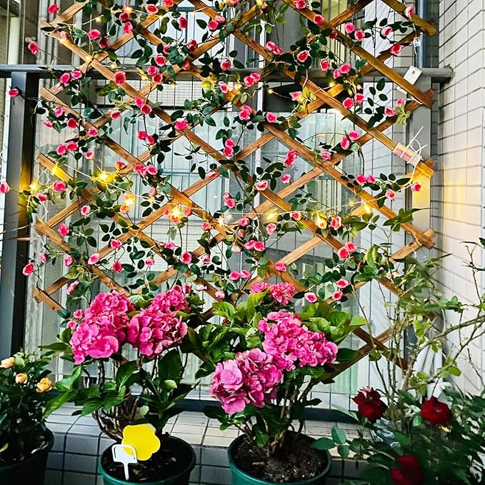 6 Pcs Artificial Hanging Plants Watermelon Leaf Vines With 60 Warm Lights,Watermelon Vine Leaves,Fake Plant Vine Hanging Garland for Wall,Party Wedding,Home,Kitchen,Indoor and Outdoor Decoration