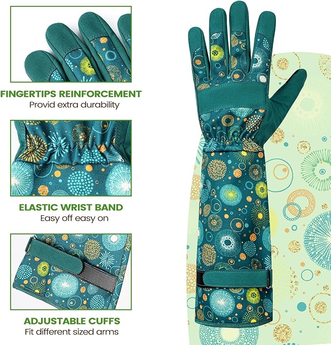 Gardening Gloves for Women Long Sleeve Garden Gloves Ladies Light Protective Gloves for Yard & Outdoor Work