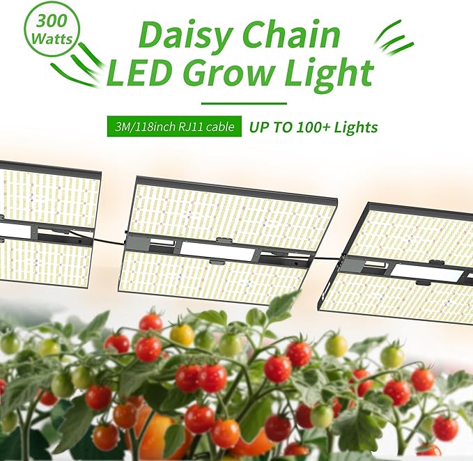 FARMLITE Grow Light for Indoor Plants Grow Light Full Spectrum Led Grow Lights Growing Lamp Daisy Chain Dimmable (300Watts)