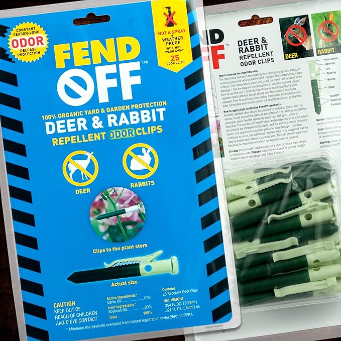 Luster Leaf Fend Off DR-25 Deer and Rabbit Repellent Plant Clips, 25pk – Green, White