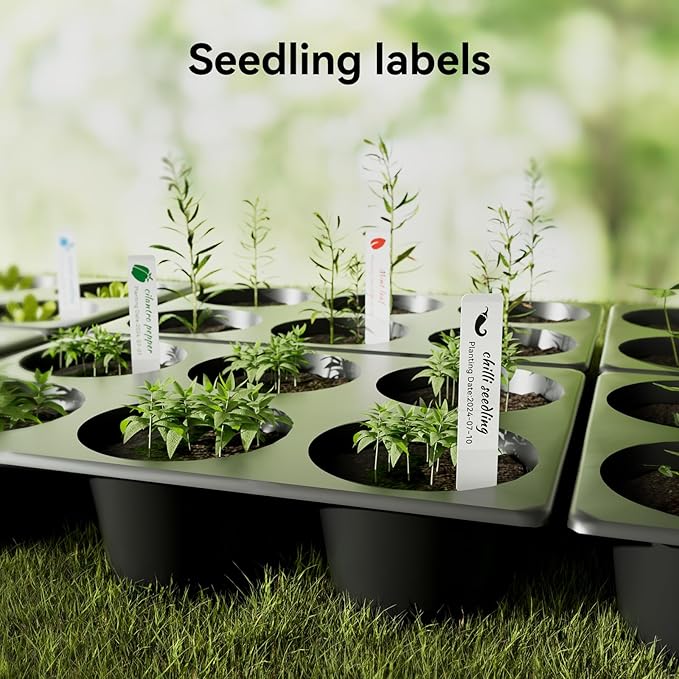 NIIMBOT Plant Labels 13×45mm (0.51'' x 1.77''), for N1(B18) Label Maker, Suitable for Outdoor Indoor Plant Potted Tag, PET Material, Long Storage, Waterproof and High-Temperature Resistance, Clear