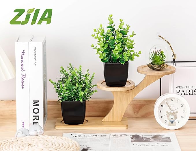 2 Pack Small Fake Plants Black Bathroom Accessories for Home Bedroom Bathroom Kitchen Decor