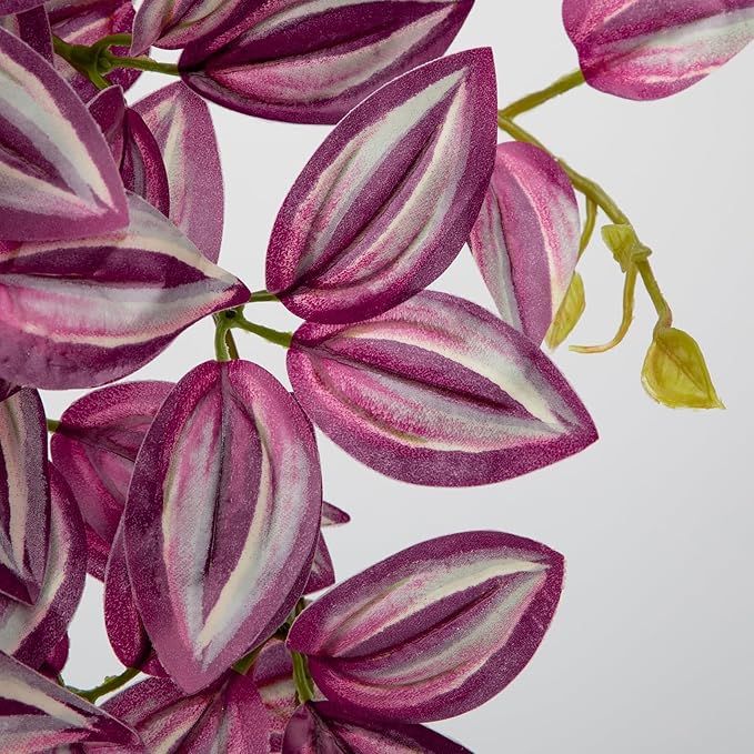 DILATATA Fake Hanging Plants Artificial Hanging Plants 92 Leaves Faux Wandering Jew Hanging Leaves Plants for Wall Shelf Home Indoor Outdoor Decor - 2 Pack