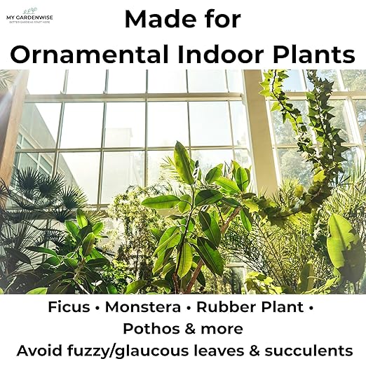 GardenWise Leaf Shine Spray for Indoor Plants – Plant Leaf Cleaner & Shine for Real House Plants – Fragrance-Free, Non-Sticky, Streak-Free Finish, 8 fl oz