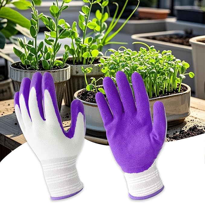Gardening Gloves for Women Thorn Proof, Ladies Garden Gloves, Breathable Rubber Coated Yard Work Gloves