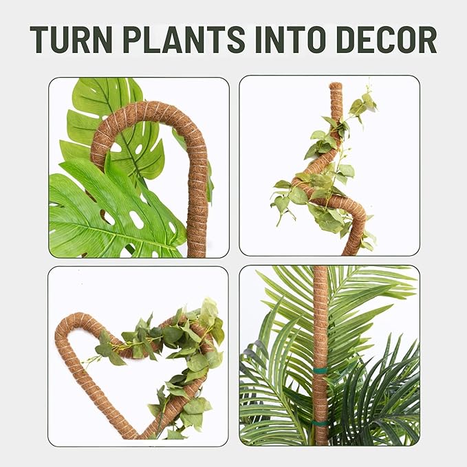 2 Pack 63 Inch Moss Pole for Plants, Tall Moss Poles for Climbing Plant-Monstera, Handmade Coco Coir Pole, Monstera Plant Support for Plant Grow