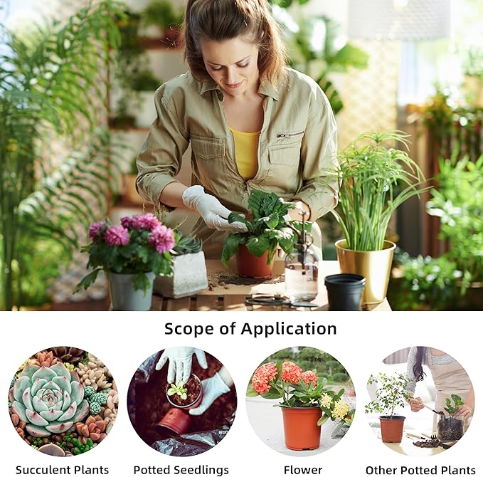 LWWTBS Plant Nursery Pot/Pots 100 Pcs 6" Plastic Small Plants Pots Flower Pots Seed Starting Pots for Plants Indoor Outdoor Seeding pots (with 100 Plant Labels)