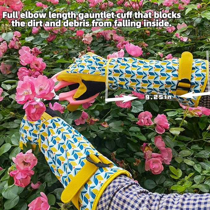 Long Gardening Garden Gloves,Thorn-proof&Puncture Resistance Rose Cactus Gauntlet Glove for Gardener,Gifts