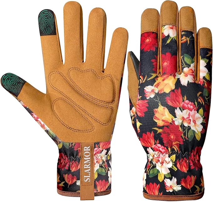 Leather-Gardening-Gloves for Women,Thorn-Proof Work-Gloves for Weeding,Digging,Planting,Pruning Yard garden Gloves