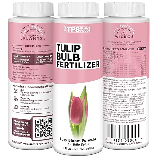 Tulip Bulb Fertilizer – Liquid Plant Food for Bigger Blooms & Stronger Bulb Development, 32 oz