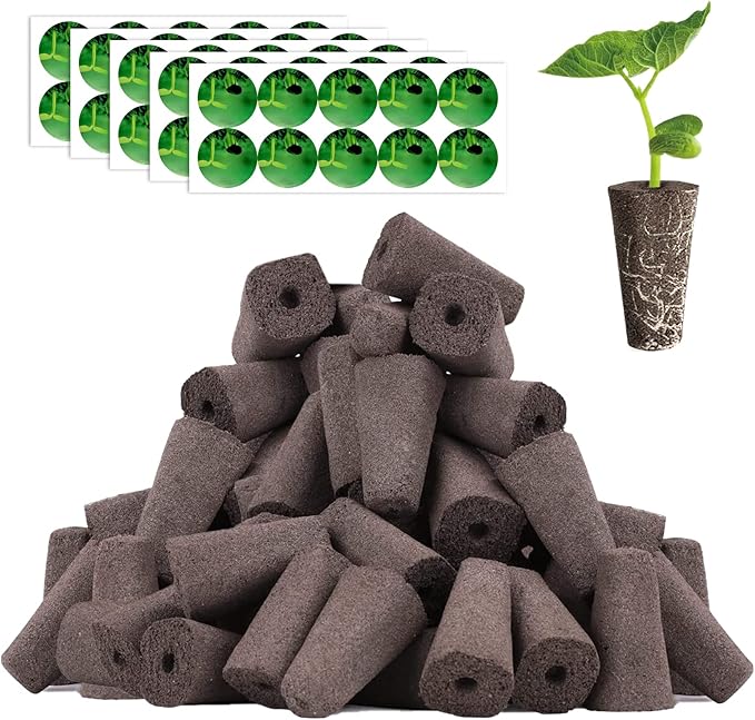 Haligo 100pcs Square Pods for Hydroponics Growing System, 50pcs Square Grow Sponges with 50pcs Pods Labels, Supplies Replacement, Compatible with IDOO, QYO, LYKO