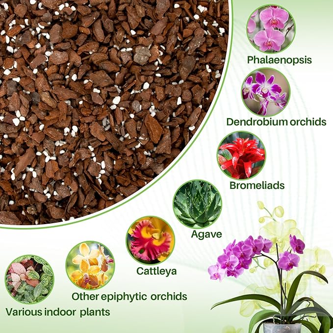 Sukh Potting Mix 8 OZ - Multi-Purpose Plant Potting Soil Orchids Food Planting Supplies Pine Bark Perlite Mulch Plant Soil for Indoor Plants Succulent Drainage Ventilation