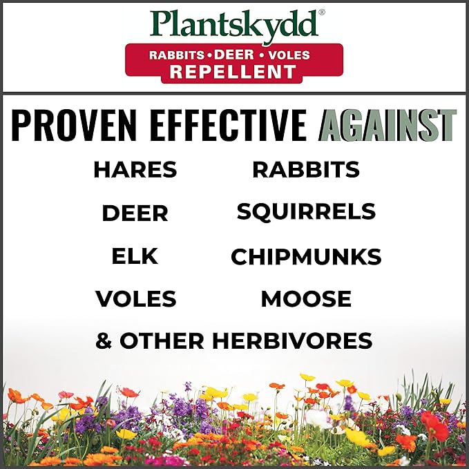 Plantskydd Animal Repellent - Repels Deer, Rabbits, Elk, Moose, Hares, Voles, Squirrels, Chipmunks and Other Herbivores; Ready to Use Liquid - 32 Oz Spray Bottle (PS-1L)