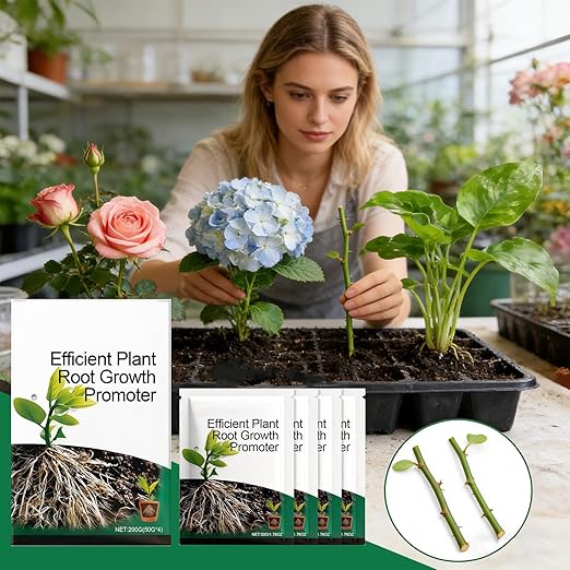 Rooting Powder, Concentrated Plant Propagation Booster, Root Growth Powder for Cloning and Seedlings, Promotes Healthy Root Development for Trees, Houseplants, Flowers, Potting Mix, Compost, Lawns, Ga