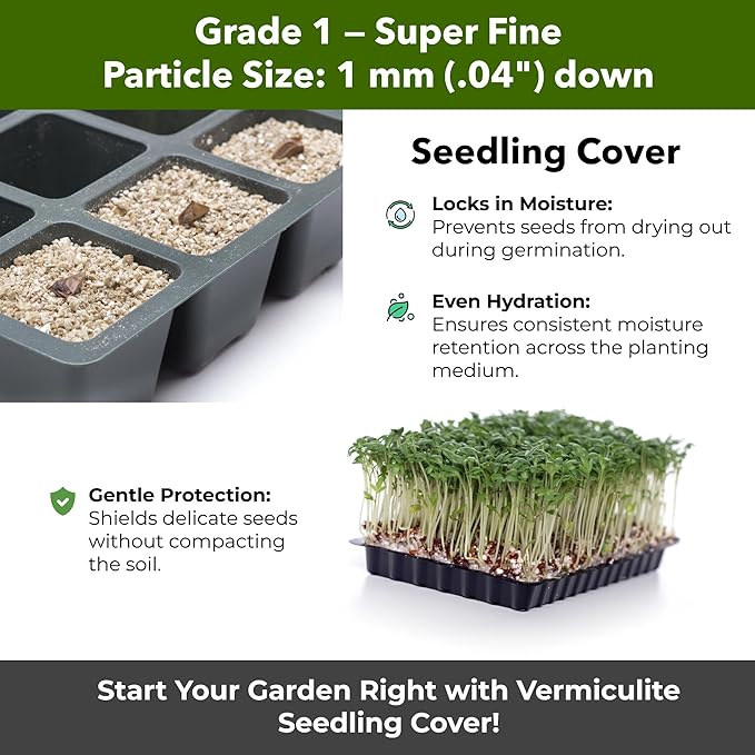 Organic Superfine Vermiculite for Indoor Gardening Plants and Mushrooms – Enhances Soil Aeration, Seed Germination, Rooting Cuttings – Small Packages and Bulk (Vermiculite Grade 1 - Superfine, 30 qts)