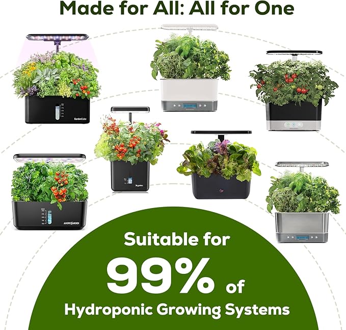 12-Pod Salad Seed Kit Compatible with All Hydroponics, 9 Pack Varieties: Mixed Lettuce, Romaine, Spinach, Kale, Arugula, Swiss Chard, Cherry Radish, Mexican Chili - Easy to Grow, High Germination