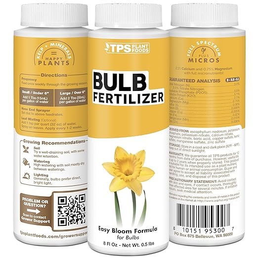 Bulb Fertilizer – Liquid Plant Food for Bigger Blooms & Stronger Bulb Development, 8 oz