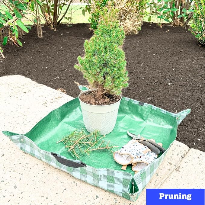 DURASACK 26"x26" Water-Resistant Repotting Mat – Indoor Plant Transplanting, Soil Change & Gardening Mess Control, Gray