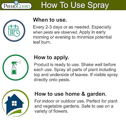Plant & Garden Pest Control by Premo Guard - 32 oz - Insect & Disease Control for Organic Gardening - Effective Natural Plant Based Formula for Inside & Outside Plants