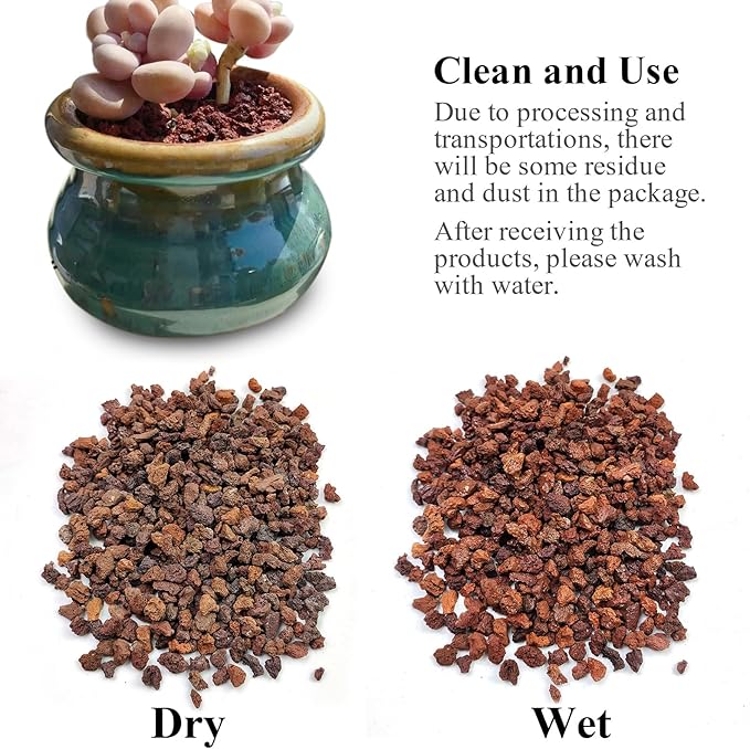 FANTIAN 2 lbs Red Lava Rocks for Plants,1/4 Inch Crush Volcanic Rock Gravel Potting Mix for Succulent Cactus Bonsai Aquarium Fire Pits and Garden Landscaping