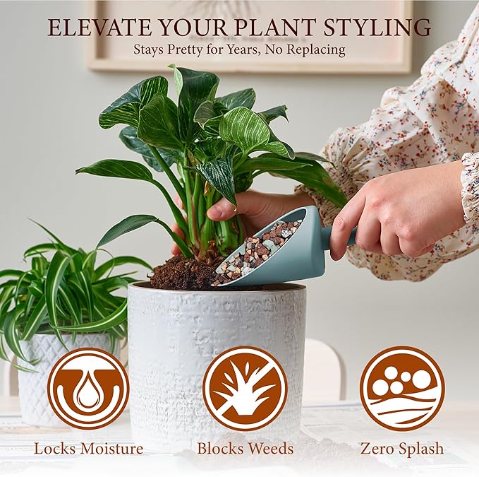 18LB Lava Rocks for Plants-3/8 Volcanic Rock for Succulent Potting Mix, Cactus, Orchids & Bonsai-Porous Horticultural Grit for Drainage, Aeration & pH Balance - Decorative Top Dressing