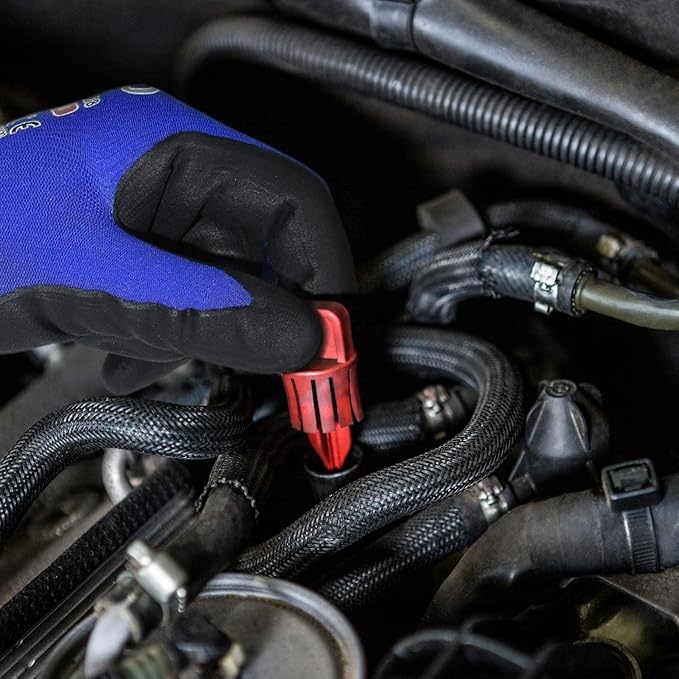 KAYGO Safety Work Gloves MicroFoam Nitrile Coated-1 Pairs, KG18NB,Seamless Knit Nylon Glove with Black Micro-Foam Nitrile Grip,Ideal for General Purpose,Automotive,Home Improvement,M,Blue