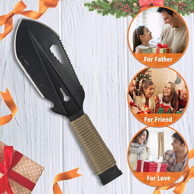 Backpacking Trowel Ultralight, Camping Shovel, Garden Trowel Hand Tool with Carrying Pouch for Hiking, Digging, Metal Detecting, Gardening Multitool Survival