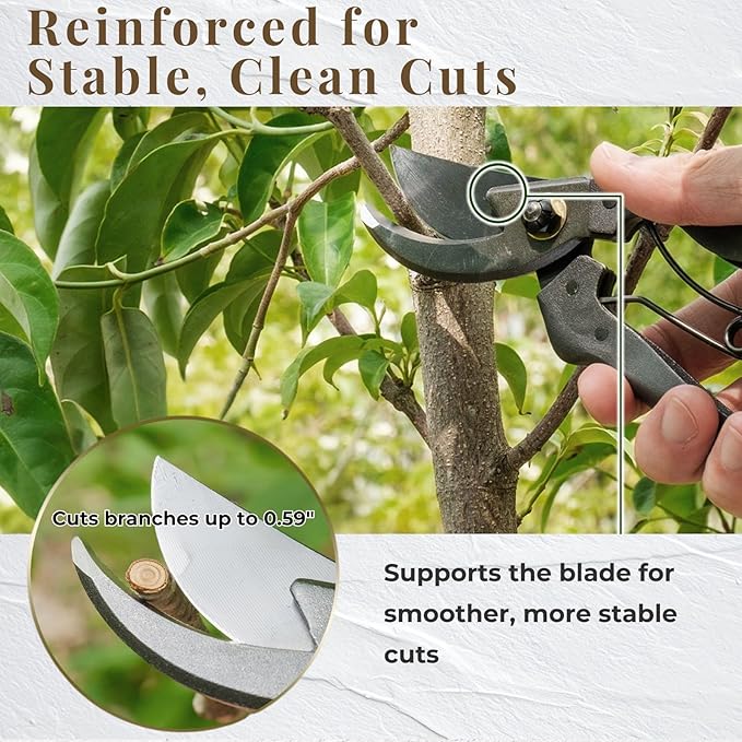 Wablade Japanese Pruning Shears Made in Japan, Bypass Hand Pruner for Clean Controlled Cutting, Up to 0.59 Inch for Branches, Alloy Steel Blade, Smooth Easy Control Gardening (Standard Model)