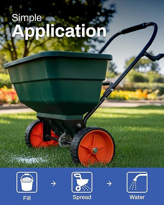 EarthWorks EW4H Replenish Lawn Fertilizer (8-2-2), Organic Compost Grass Food, Deep Root Turf Booster, Year-Round Green, Soil-Building Formula for All Seasons, 25 lbs