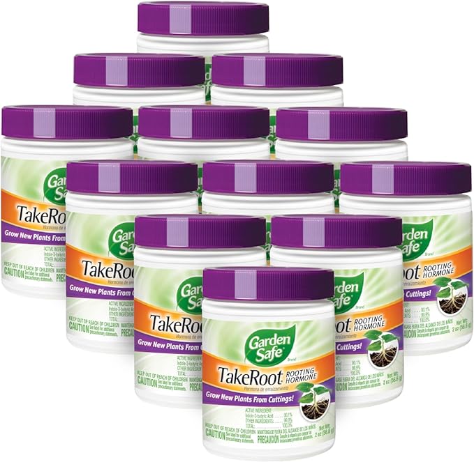 Garden Safe Brand TakeRoot Rooting Hormone, 12 Count, Powder Helps Grow New Plants from Cuttings Including Most Home, Garden and Greenhouse Varieties, 12 Pack