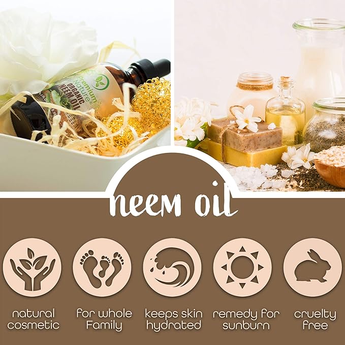 Premium Nature Organic Neem Oil for Skin and Hair Need Oil 100% Pure Cold Pressed for Essential Oil Mixing Neem Oils for Plants Neem Cake Massage Oil Neems Spray for Indoor Plants 4 oz