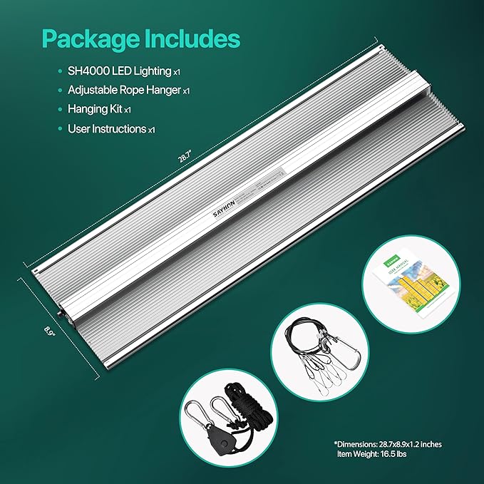 2026 Upgraded SH4000 Led Grow Light,Dimmable Full Spectrum LED Growing Lights with UV&IR Module for Indoor Plants Greenhouse Increase Yield & Crop Quality, Plant Growing Lamps,for 5x6 tentt
