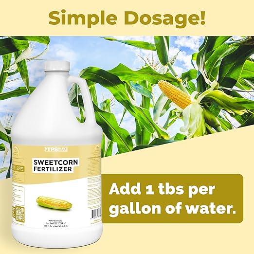 Sweet Corn Fertilizer – Liquid Plant Food for Bigger Ears, Vigorous Stalk Growth & Stronger Root Development, 1 Gallon