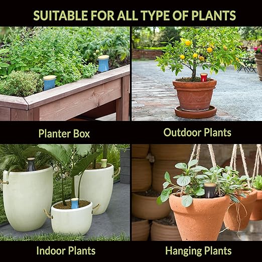 Ollas (Set of 4) | 12oz Terracotta Plant Watering Globes - Self Watering Planter Insert - Automatic Plant Watering Devices | Vacation Watering Pots for Indoor & Outdoor Plants