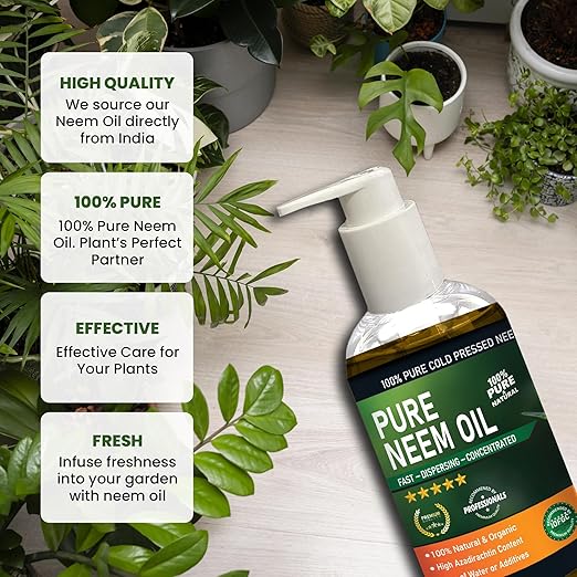 Yield Titan's 100% Pure Cold Pressed Concentrated Neem Oil for Indoor and Outdoor Plants and Vegetable (16 Oz)