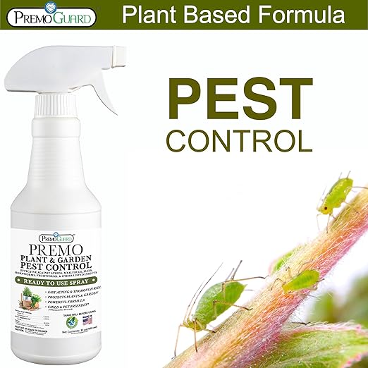 Plant & Garden Pest Control by Premo Guard - 32 oz - Insect & Disease Control for Organic Gardening - Effective Natural Plant Based Formula for Inside & Outside Plants