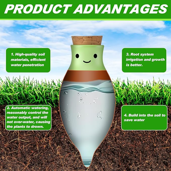 LemonRoad 8 Pcs Self Watering Terracotta Globes 11.5oz Large Ollas Plant Watering Globes Planter Insert Spike Pot Clay Planter Irrigation Device for Outdoor Indoor Easy to Refill Plant Lover Gift