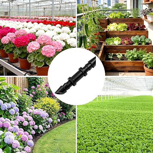 120 Pieces 1/4" Drip Irrigation Coupling Fittings：Drip Line Double Barbed Coupler Connectors for 1/4 Inch Irrigation Tubing 1/4'' Straight Coupler with Sharp End for Drip Irrigation System