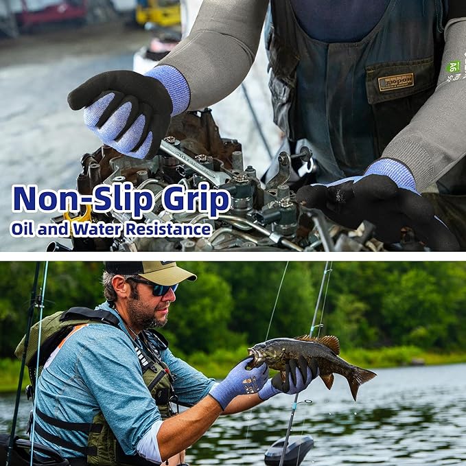 Schwer A4 AIR-SKIN Cut Resistant Work Gloves AR3900 with Extreme Lightweight & Thin, Grip Gloves for Fishing, Refined Work, Mechanic, Gardening, Touch-Screen, Non-PFAS, 3D-Comfort Fit, 2 Pairs, XL