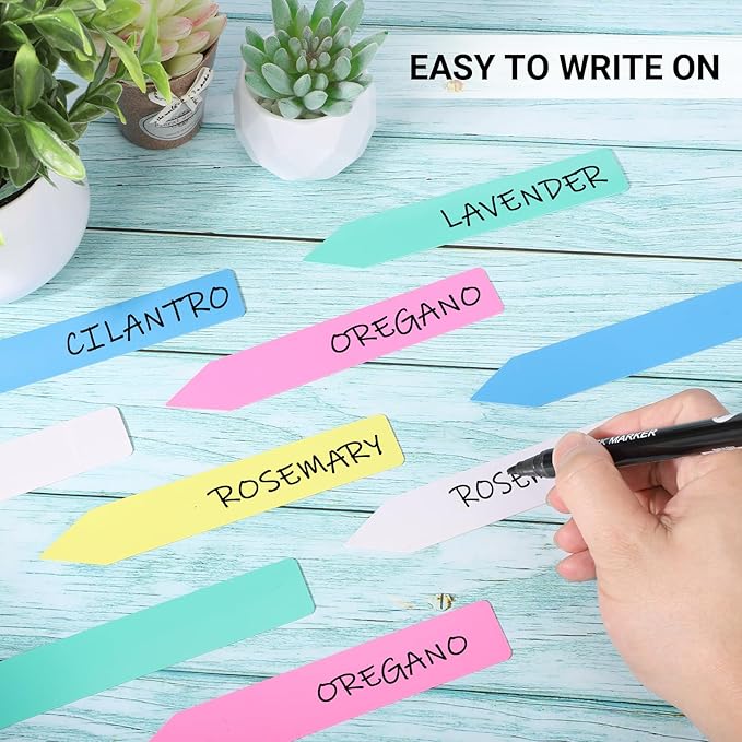 Greaner 6 Inch Plant Name Tags, 50PCS Plastic Garden Plant Markers, Plant Labels for Garden, Plant Identification Stakes for Indoor Outdoor Plants, Succulents, Trees, Herbs, Seeds, Vegetable(Colorful)