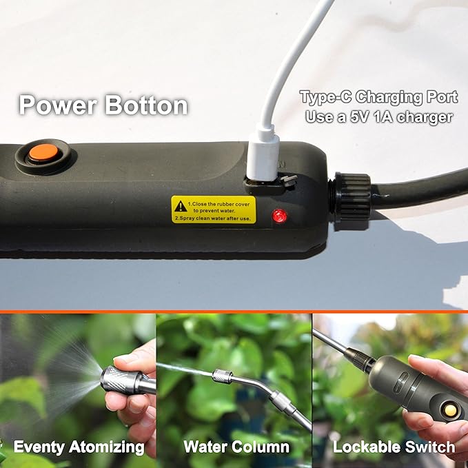 HIFAY ESX-8 Electric Sprayer, Garden Sprayer 2 Gallon,Weed Sprayer in Lawn & Garden,Rechargeable Battery Powered Sprayer with Telescopic Wand,Plant Mister,Indoor Watering Can for Plants (Translucent)