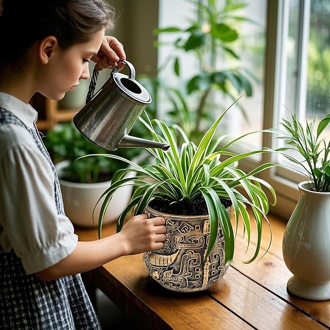 Midogaigai Tribal Vintage Face Planter,Lightweight Unique Plant Pots with Drainage,Eclectic Small Succulent Flower Planters Pots for Outdoor&Indoor Plants,Funny Garden Pot for Room Decor(5.5in)